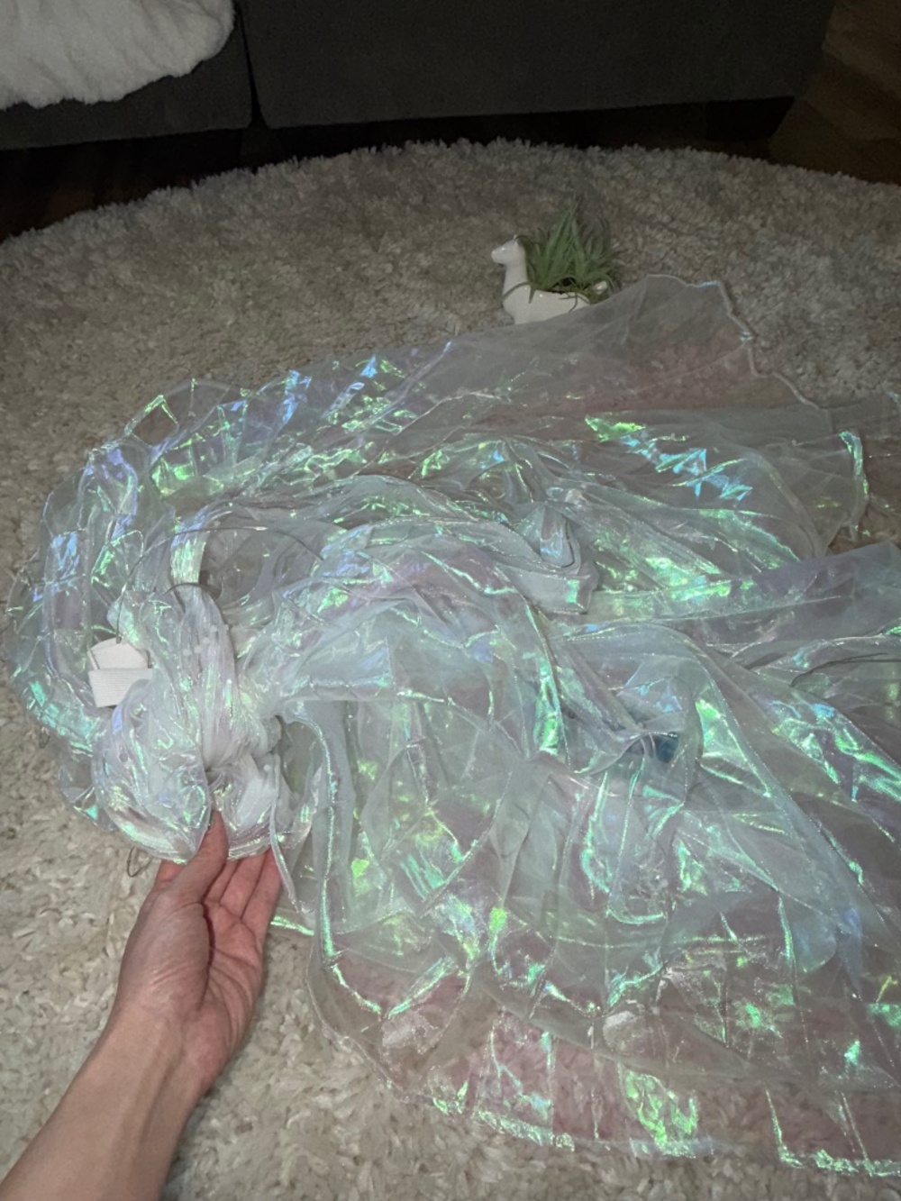 Iridescent Sheer Organza Rave EDM Festival electronic light up butterfly wings c